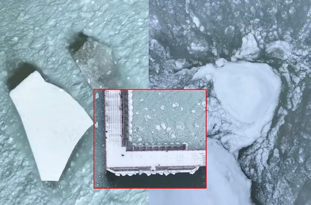 Palangoje dūžta ledo luitai ir jūra kuria šerbetą