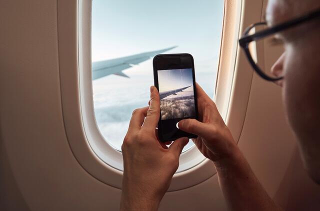 Lėktuvas, skrydis, telefonas