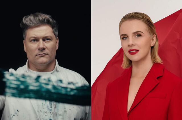 Merūnas Vitulskis ir Ieva Narkutė koliažas