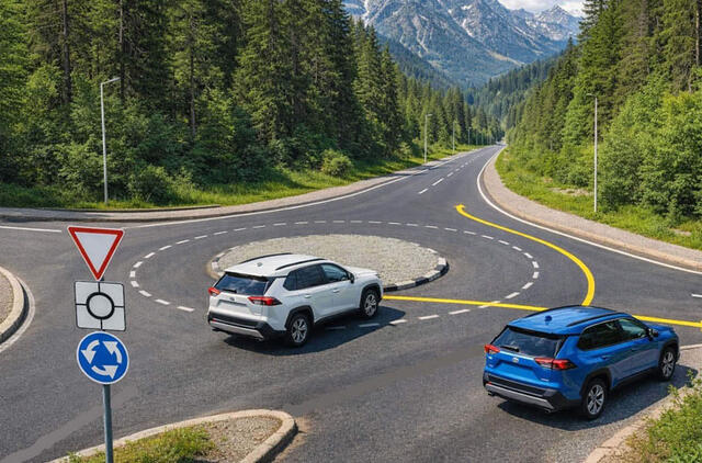 Kas pagal taisykles turi pravažiuoti pirmas išvažiuojant iš žiedinės sankryžos?