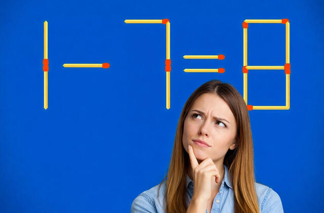 r pavyks ištaisyti neteisingą lygtį 1 – 7 = 8 greitai?