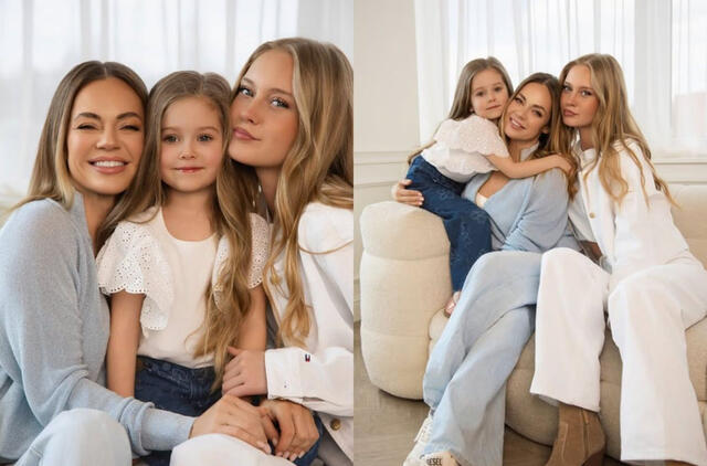 Ingrida Martinkėnaitė parodė ūgtelėjusias lyg du vandens lašai į ją panašias dukras