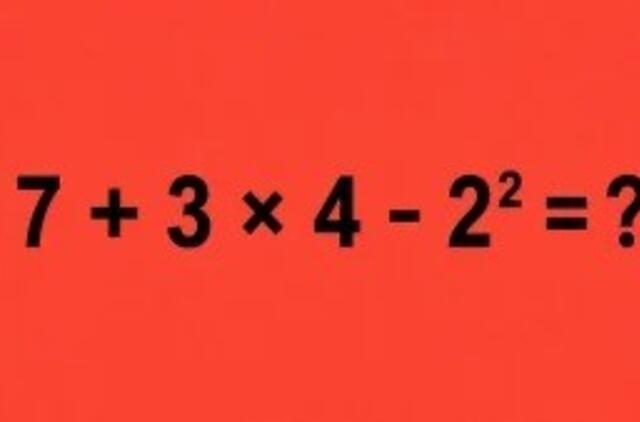 7 + 3 × 4 - 2² = ?: patikrinkite, ar smegenys pasiruošusios naujai savaitei