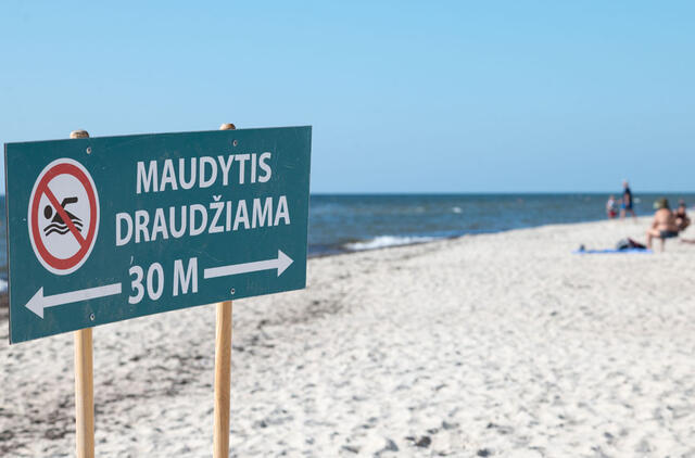paplūdimys, ženklas, žmonės