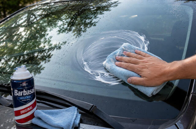 Kodėl patyrę vairuotojai tepa skutimosi kremą ant automobilio stiklų ir veidrodėlių?